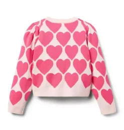 Janie and Jack Sweaters & Sweatshirts-The Sweetheart Sweater pink pearl heart