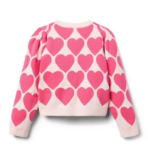Janie and Jack Sweaters & Sweatshirts-The Sweetheart Sweater pink pearl heart