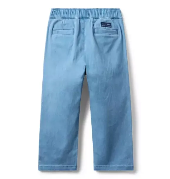 Janie and Jack Pants-The Tapered Twill Jogger stormy sky blue