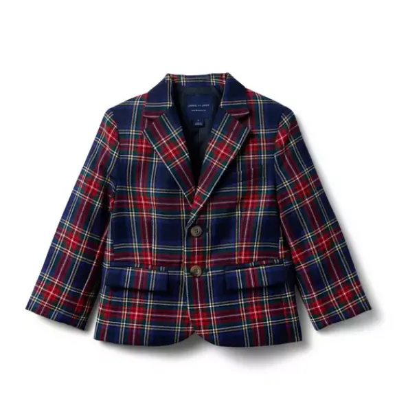 Janie and Jack Blazers & Vests|Jackets & Coats-The Tartan Blazer dark marine tartan