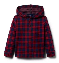 Janie and Jack Sweaters & Sweatshirts-The Tartan Hooded Sweatshirt holiday red tartan