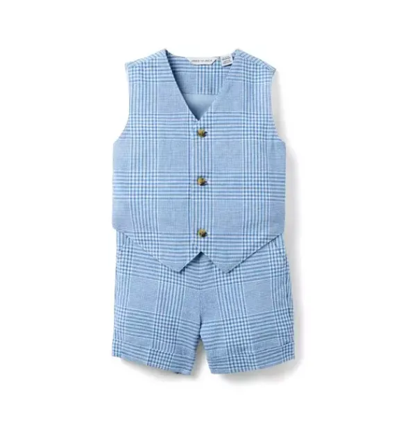 Janie and Jack Sets-The Tattersall Baby Suit Set pebble beach tattersall
