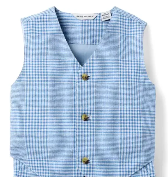Janie and Jack Sets-The Tattersall Baby Suit Set pebble beach tattersall