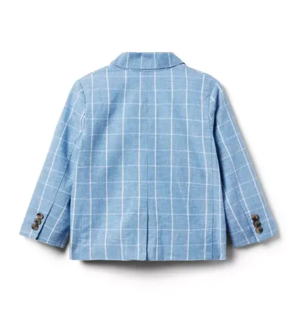 Janie and Jack Blazers & Vests|Jackets & Coats-The Tattersall Linen-Cotton Blazer pebble beach tattersall