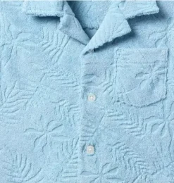 Janie and Jack Polos|Shirts-The Terry Cabana Shirt aquamarine