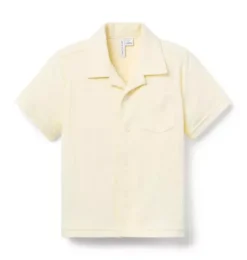 Janie and Jack Polos|Shirts-The Textured Cabana Shirt freshwater pearl