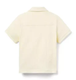 Janie and Jack Polos|Shirts-The Textured Cabana Shirt freshwater pearl