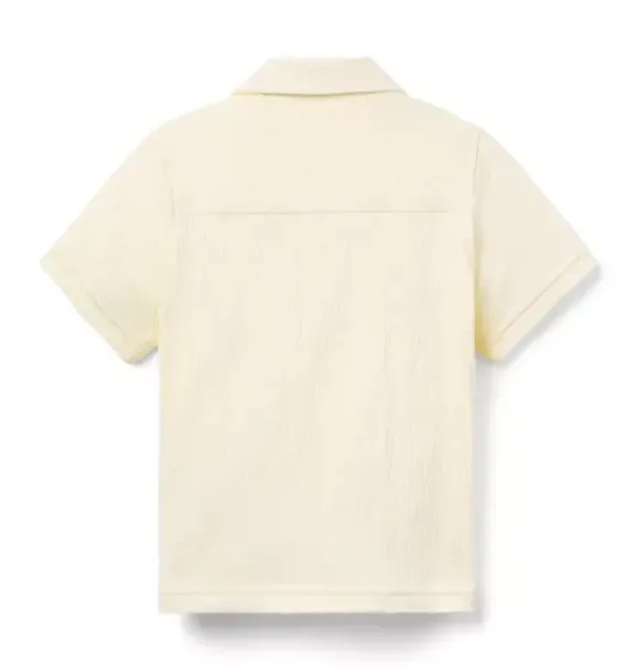 Janie and Jack Polos|Shirts-The Textured Cabana Shirt freshwater pearl