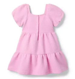 Janie and Jack Dresses-The Tiered Quilted Dress preppy pink