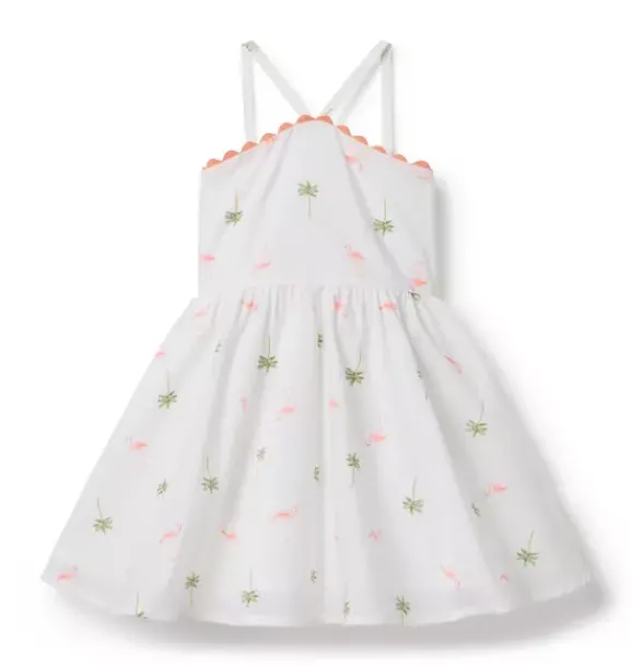 Janie and Jack Dresses-The Trending Tropics Dress white flamingo palm