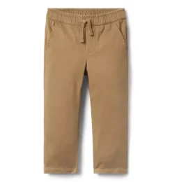 Janie and Jack Pants-The Twill Pull-On Pant dark khaki