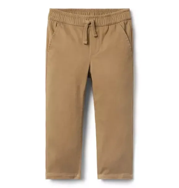 Janie and Jack Pants-The Twill Pull-On Pant dark khaki