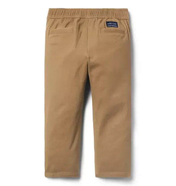 Janie and Jack Pants-The Twill Pull-On Pant dark khaki