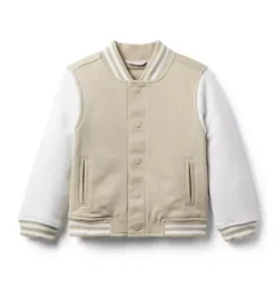 Janie and Jack Jackets & Coats-The Varsity Bomber Jacket taupe