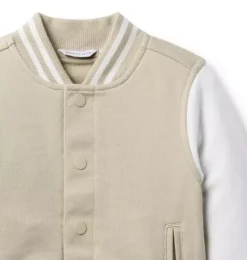 Janie and Jack Jackets & Coats-The Varsity Bomber Jacket taupe
