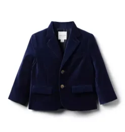 Janie and Jack Blazers & Vests|Suiting-The Velvet Party Blazer dark marine
