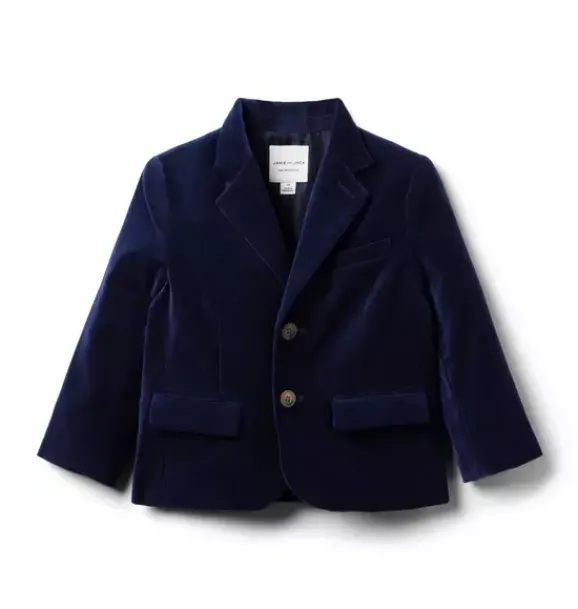 Janie and Jack Blazers & Vests|Suiting-The Velvet Party Blazer dark marine