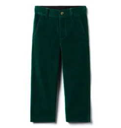 Janie and Jack Suiting|Pants-The Velvet Party Pant pine green