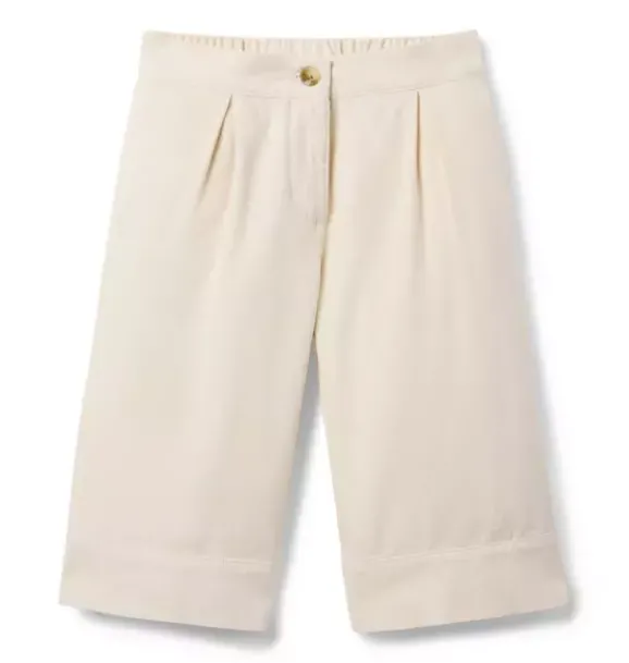 Janie and Jack Pants-The Wide Leg Twill Pant beige