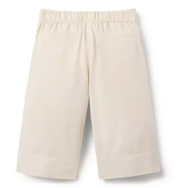 Janie and Jack Pants-The Wide Leg Twill Pant beige