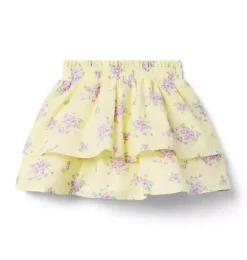 Janie and Jack Skirts & Shorts-Tiered Floral Skirt buttermilk floral