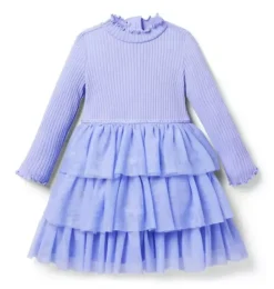 Janie and Jack Dresses-Tiered Tulle Dress twilight purple