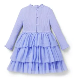 Janie and Jack Dresses-Tiered Tulle Dress twilight purple