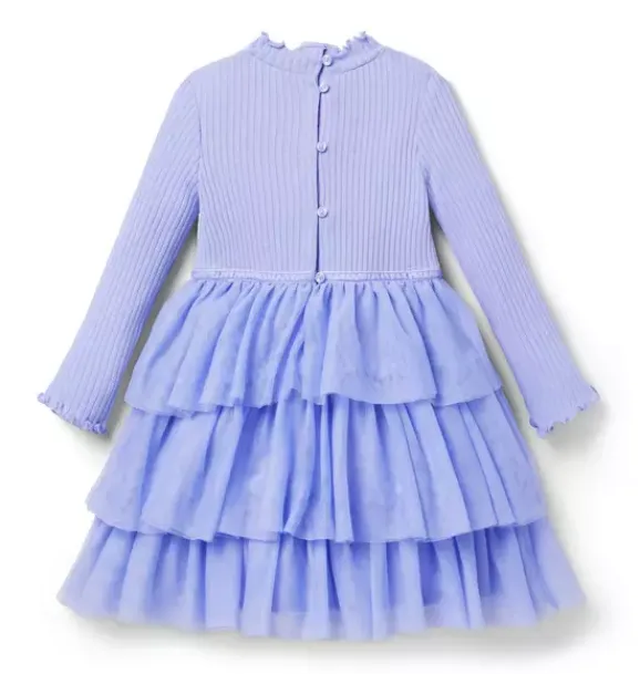 Janie and Jack Dresses-Tiered Tulle Dress twilight purple