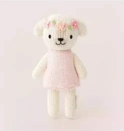 Janie and Jack Stuffed Animals-Tiny Charlotte the dog light/pastel pink