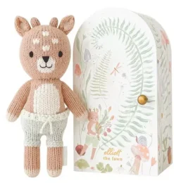 Janie and Jack Stuffed Animals-Tiny Elliott the fawn light/pastel green