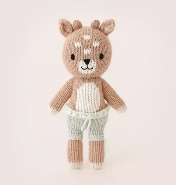 Janie and Jack Stuffed Animals-Tiny Elliott the fawn light/pastel green