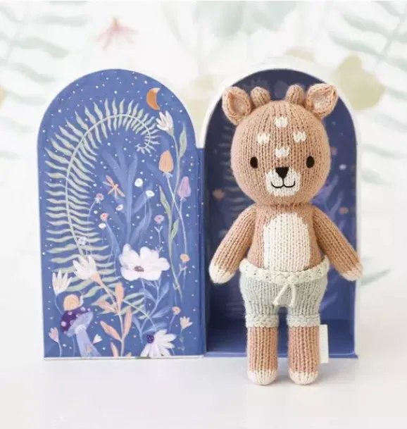 Janie and Jack Stuffed Animals-Tiny Elliott the fawn light/pastel green