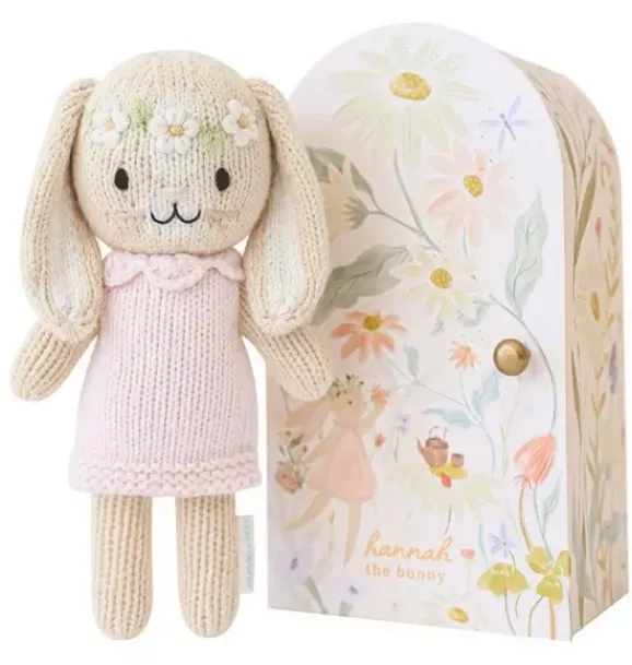 Janie and Jack Stuffed Animals-Tiny Hannah the bunny (blush) light/pastel pink