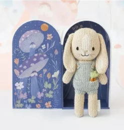 Janie and Jack Stuffed Animals-Tiny Henry the bunny light/pastel blue