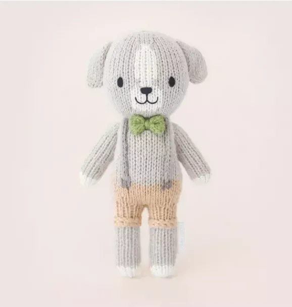 Janie and Jack Stuffed Animals-Tiny Noah the dog light/pastel grey