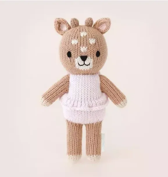 Janie and Jack Stuffed Animals-Tiny Violet the fawn light/pastel purple