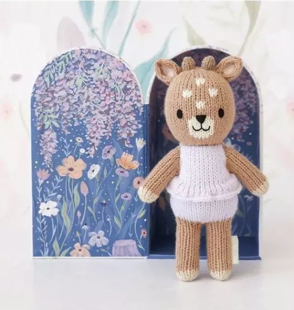 Janie and Jack Stuffed Animals-Tiny Violet the fawn light/pastel purple
