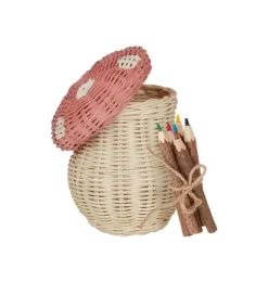 Janie and Jack Storage-Toadstool Basket - musk & straw