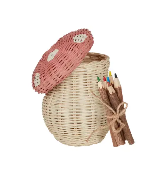 Janie and Jack Storage-Toadstool Basket - musk & straw