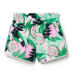 Janie and Jack Matching Sets|Skirts & Shorts-Toucan Ruffle Short soft rose toucan