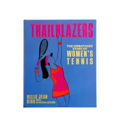 Janie and Jack Books-Trailblazers: The Unmatched Story of Women's Tennis LEATHER EDITION blue