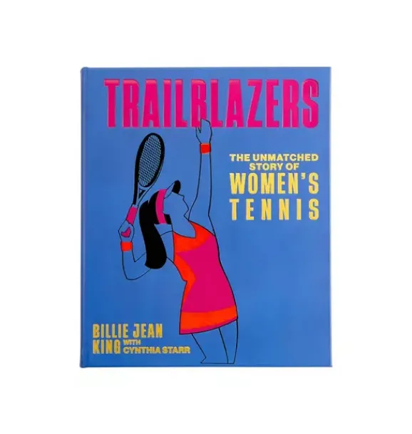 Janie and Jack Books-Trailblazers: The Unmatched Story of Women's Tennis LEATHER EDITION blue