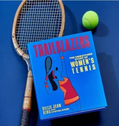 Janie and Jack Books-Trailblazers: The Unmatched Story of Women's Tennis  LEATHER EDITION blue