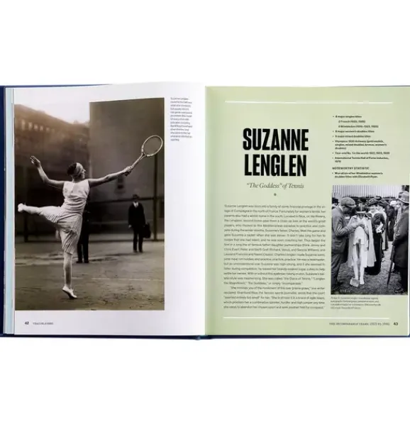 Janie and Jack Books-Trailblazers: The Unmatched Story of Women's Tennis LEATHER EDITION blue