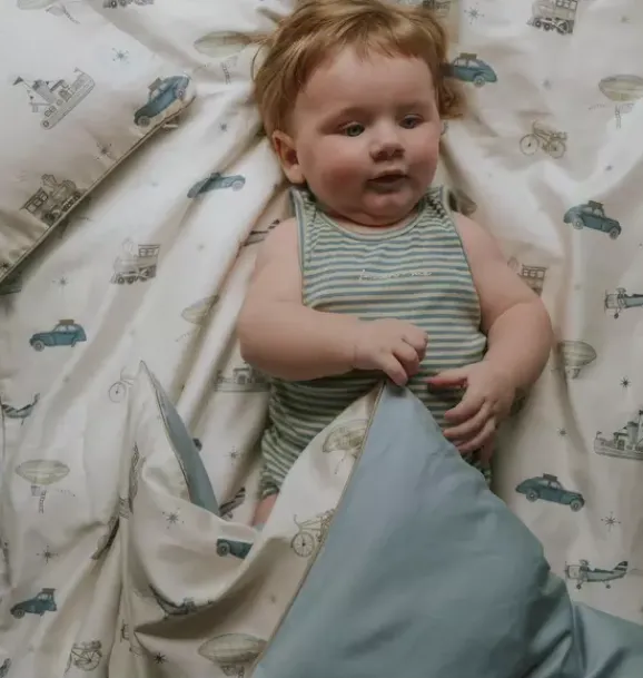 Janie and Jack Blankets And Quilts-Transit Treasures Toddler Duvet Set - blue