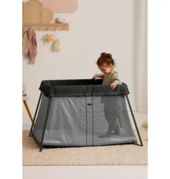 Janie and Jack Health And Safety-Travel Crib Light & Fitted Sheet Bundle Pack black