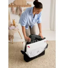 Janie and Jack Health And Safety-Travel Crib Light & Fitted Sheet Bundle Pack black