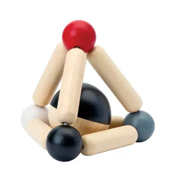 Janie and Jack Baby Activity|Development Toys-TRIANGLE CLUTCHING TOY-HIGH CONTRAST multi