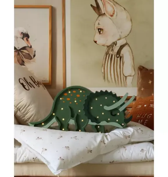 Janie and Jack Lighting-Triceratops Dinosaur Lamp military green