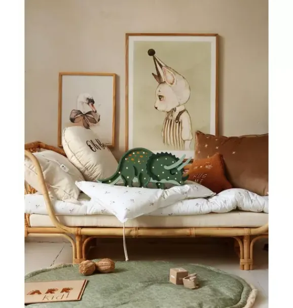 Janie and Jack Lighting-Triceratops Dinosaur Lamp military green